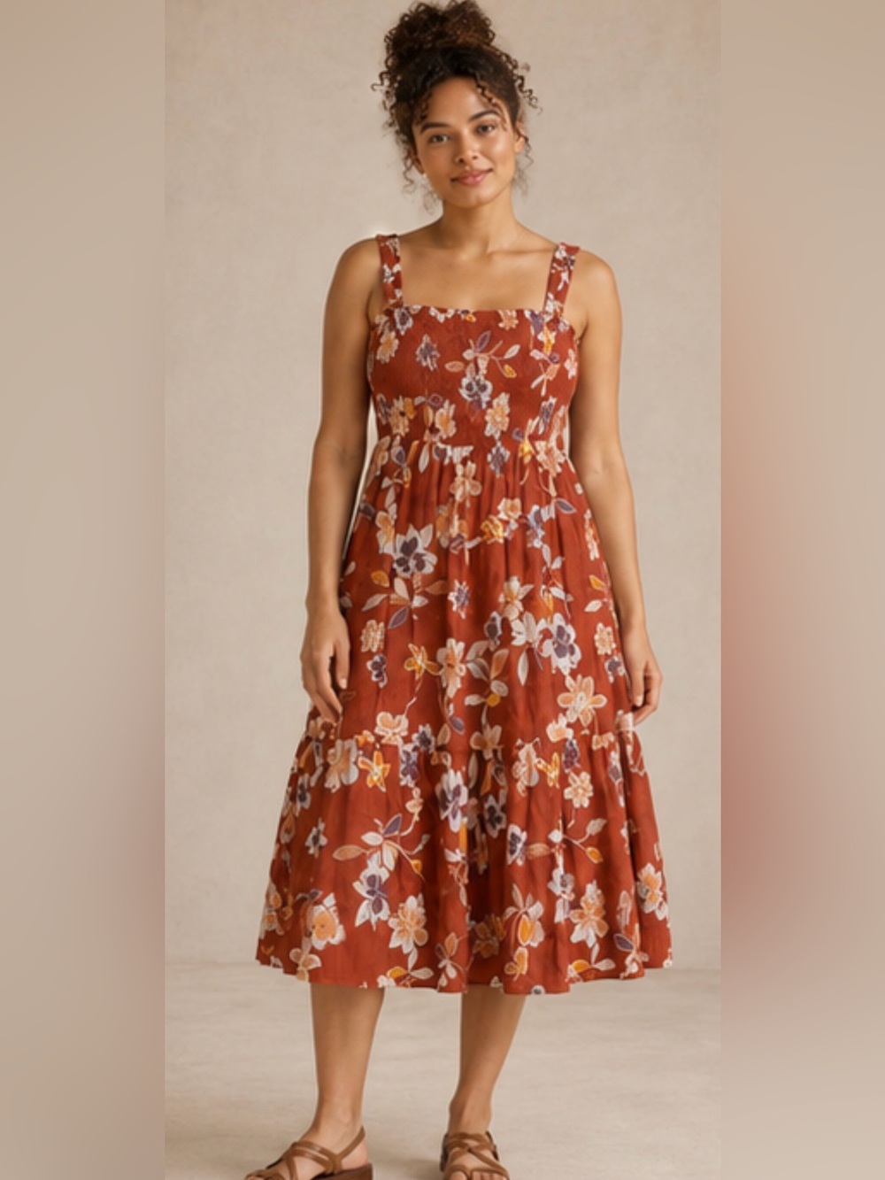 Gap Floral Sleeveless MIDI Dress Size Medium